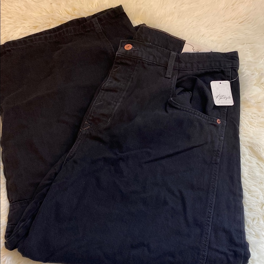 Free People Black Wide Leg Jeans - Picture 6 of 9